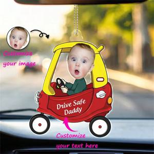 1PC 맞춤형 PMMA 자동차 참 - 맞춤형 BabyBus 이름 및 사진 액세서리 |   매일 사용을 위한 레이저 새겨진 어린이 자동차 장식 선물