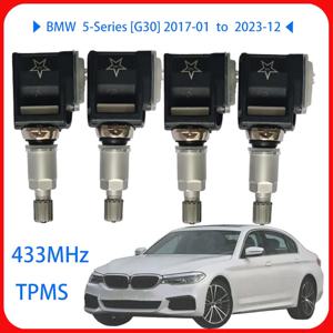 4PCS 6887147 BMW 5 시리즈 [G30] 2017-01~2023-12 433MHZ TPMS 타이어 압력 모니터 센서 6872803 6877937 6876955 6876957