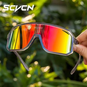 SCVCN 새로운 사이클링 안경 남자 자전거 선글라스 UV400 안경 야외 스포츠 MTB 고글 자전거 여성 승마 하이킹 선글라스
