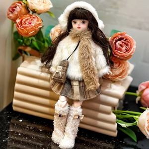 고가 30cm 인형 6포인트 BJD 베이비 옷 세트 여자아이 싱글 인형 공주 인형 장난감 어린이 생일 선물 볼 조인트 인형