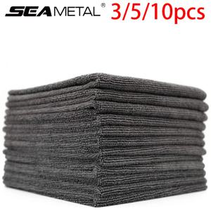 SEAMETAL 3/5/10pcs 세차 마이크로 화이버 타월 소프트 에지리스 자동차 연마 천 왁싱 타월 40X40CM 자동차 청소 액세서리