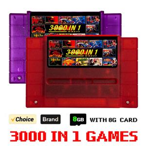 SNES 3000 in 1 게임 카드 (8GB TF 카드 포함) SFC V12 게임 카트리지 (SFC 슈퍼 패미컴 US 게임 콘솔 게임 액세서리용)