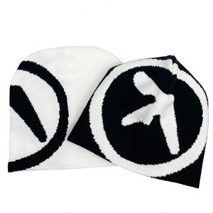 1pc 고딕 여성 모자 비니 니트 스타 streetwear 겨울 패션 양모 풀오버 그래픽 미적 남여 액세서리