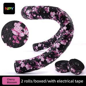 NPY 벚꽃 핸들 바 테이프 2 세대 도로 자전거 핸들 바 테이프 라이딩 핸들 바 스트랩 자전거 액세서리