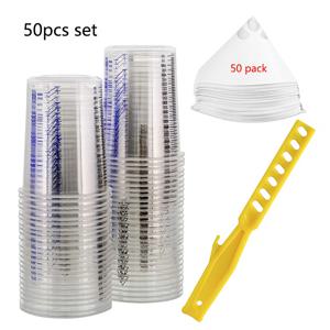 50pcs 일회용 투명 졸업 플라스틱 혼합 컵 페인트 Uv 수지 에폭시 20 Oz 600ml 측정 비율 2-1 3-1 4-1
