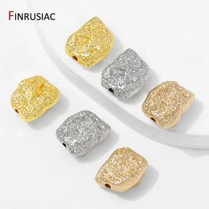 14K/18K 금도금 불규칙 스페이서 비즈, 비즈 분리기, DIY 팔찌 쥬얼리 제작 액세서리용 황동 비즈