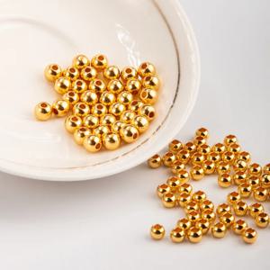 925 스털링 실버 비즈 2mm-10mm 18K 채워진 골드 도금 라운드 비즈 DIY 팔찌 목걸이 귀걸이 쥬얼리 만들기