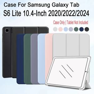삼성 갤럭시 탭 S6 라이트 10.4인치 2024/2022/2020(SM-P620/P610/P613/P615)용 케이스, 자기 슬림 삼중 스탠드 커버, 소프트 백
