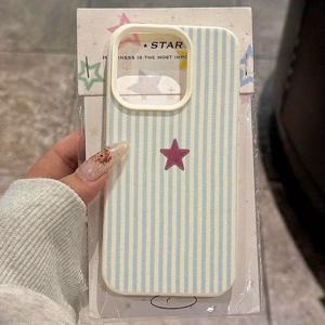 샤오미 레드미 14C 13C 12C 레드미 노트 14 13 12 Pro Plus 5G 11 10용 블루 스트라이프 스타 리치 패턴 소프트 범퍼 폰 케이스