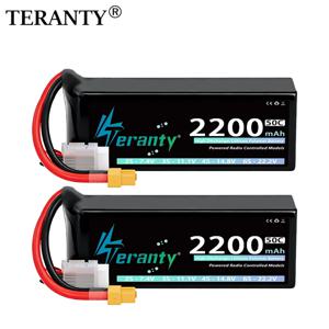 1/2개 TERANTY 4S Lipo FPV 드론 배터리 14.8V 2200mAh 50C 소프트케이스(T XT60 플러그 포함) RC 자동차 트럭 버기 헬리콥터 비행기