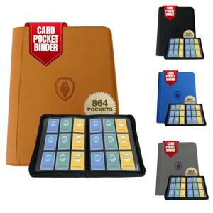 9포켓 링리스 카드 바인더, 2배 용량으로 864장 수납 가능, 스포츠/YGO/PTCG/게임 카드에 적합