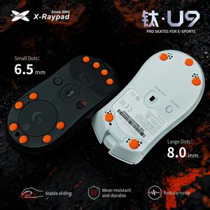 X-Raypad Titanium U9 범용 도트용 내구성 있는 마우스 스케이트 — 내구성. 조용하다. 프리미엄 게임용 컨트롤