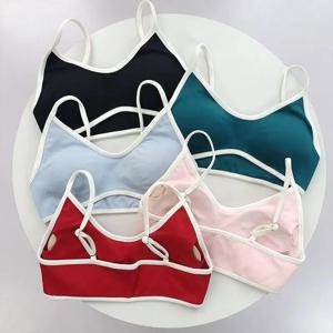컬러 블록 캐미솔, 심리스 피트니스 요가 브라, 아우터웨어, 러닝, 피트니스, 충격흡수, 타이트핏 스포츠 브라