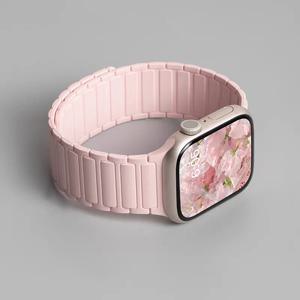 애플 워치 밴드용 신형 자석 스트랩 45mm 44 40mm 46 41mm 42mm 38 실리콘 팔찌 iWatch 시리즈 11 10 9 8 se3/울트라 3 2 1