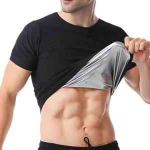 1개 사우나 땀복 쉐이프웨어 탑 반팔 남성용 퍼포먼스 티셔츠 편안한 운동 티셔츠 남성용 바디