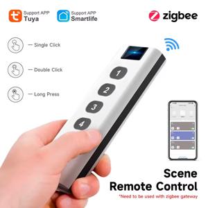 Tuya ZigBee 지능형 장면 스위치 4Gang은 장면 및 디밍 스위칭을 지원하며, 자동화 장면의 원격 제어에 적합합니다.