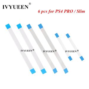 Dualshock 4 PS4 PRO 슬림 컨트롤러 용 6 PCS 12 14 핀 충전 보드 전원 스위치 케이블 및 10 핀 터치 패드 플렉스 리본 케이블