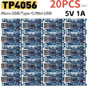 1-20PCS Type-c/마이크로/미니 USB 5V 1A 18650 TP4056 리튬 배터리 충전기 모듈 보호 기능이 있는 충전 보드 리튬 이온