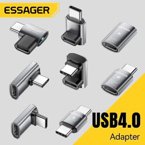 에사저 USB4.0 40Gbps OTG 어댑터 240W 고속 충전 컨버터 90도 USB 타입 C 데이터 어댑터 (휴대폰, 맥북, 노트북용) 8K60Hz