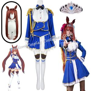 애니메이션 게임 Umamusume: Pretty Derby 다이와 스칼렛 코스프레 의상 가발 전투복 스커트 여성 할로윈 카니발 파티 슈트