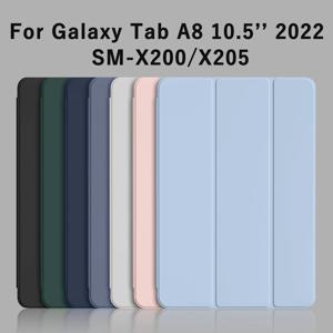 삼성 갤럭시 탭 A8 2022 10.5'' SM-X200 SM-X205 트라이폴드 플립 케이스 자석 스탠드 PU 가죽 보호 커버