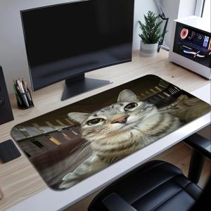 재미있는 웃긴 고양이 밈 Z-Zazu 할로윈 마우스 패드 데스크 매트 대형 논슬립 키보드용 인체공학적 사무실용 고무 PC 홈 커스텀