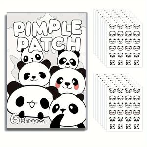 24개 귀여운 팬더 스티커 투명 여드름 패치 - 하이드로콜로이드 스팟 마크 잡티 커버 솔루션 - 여드름 빠른 치료