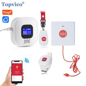 Topvico Tuya SOS 버튼 노인용 WiFi 비상 버튼, 낙상 경보 호출, 패닉 버튼 팔찌 노인용