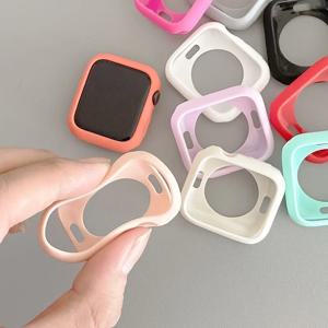 애플 워치 11-10 42mm 46mm 38-40-41-44-45mm 실리콘 케이스 범퍼 보호 커버 iwatch 시리즈 9 8 7 6 5 4 3 SE 액세서리