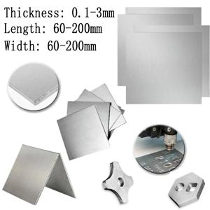 304 스테인리스 스틸 플레이트 60x60mm 100x100mm 150x150mm 200x200mm 0.1-3mm 두께 광택 브러시 처리 평판 금속 시트 공예 DIY용