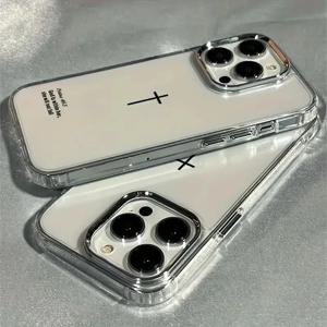 아이폰 18, 17, 16, 15, 14, 13, 12, 11 Pro Max, Air, X, XR, XS MAX, 8, 7 Plus, 16e, SE2용 고급스러운 예수 십자가 디자인 투명 뒷면 케이스