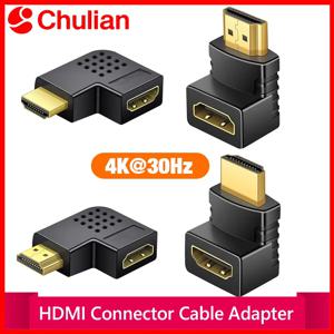 90 270도 HDMI 호환 커넥터 케이블 어댑터 직각 남성-여성 TV PS4 PS5 노트북 연장기 4K 2K 1080P