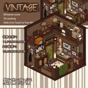 3D 스태킹 하우스 스트레스 해소 스티커 미니어처 프리컷 스크랩북킹 장면 저널 공예 DIY 풍경 파티 스티커