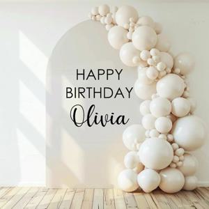 1pc Diy 개인화 사용자 정의 이름 생일 축하합니다 가족 벽 스티커 벽화 예술 홈 장식 복도 벽 장식 벽화
