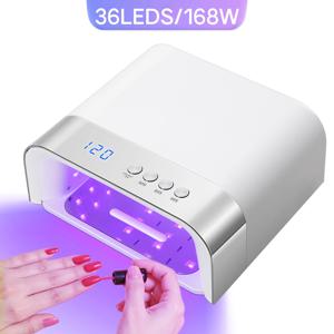 168W UV LED 네일 램프 36LEDS 젤 폴리쉬 건조 램프 자동 감지 4 타이머 전문 네일 드라이어 매니큐어 살롱 도구
