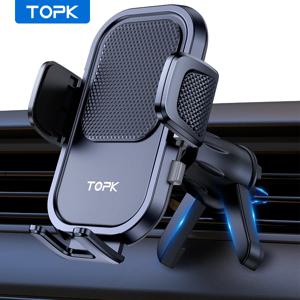 휴대폰용 TOPK 차량용 휴대폰 홀더 마운트 업그레이드된 금속 후크 디자인, 모든 휴대폰용 핸즈프리 홀더, 조절 가능하고 안전한 착용감