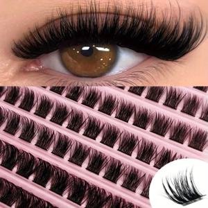 내추럴 룩 D컬 속눈썹 클러스터 120/160/200개 (9-16mm) DIY 속눈썹 연장 키트 믹스 40D T50 80D & 캣아이