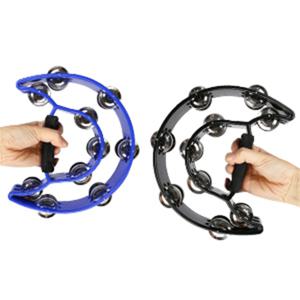 미웨이어 핸드 헬드 하프문 탬버린: 더블 로우 메탈 징글즈 타악기 – 어린이, 성인 및 파티 엔터테인먼트를 위한 이상적인 선물