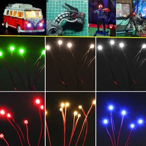 20개 DIY 모델링 미니 LED 램프 칩 2.2-3V 사전 납땜 0402 0603 0805 1206 20-30cm 리츠 와이어 램프 철도/자동차/건담/장식용