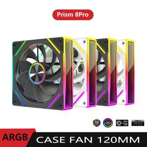 프리즘 8Pro 컴퓨터 케이스 팬 4PIN PWM 120MM 인피니트 프리즘 3PIN ARGB 듀얼 미러 표면 온도 제어 쿨링 팬