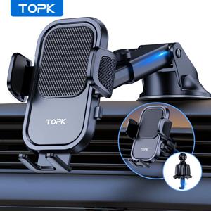 TOPK 유니버설 차량용 핸드폰 거치대 360 °   회전식 휴대폰 거치대 에어벤트 및 대시보드용 흡착컵 스탠드 모든 휴대폰용