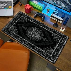 새로운 블랙 페르시안 카펫 신비한 레트로 마우스 패드 PC 게이머 마우스 패드 고무 마우스 매트 게임용 키보드 패드 사무실 책상 매트