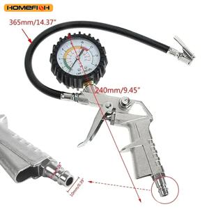 공기압 모니터링 게이지 테스터 에어 컴프레서 다이얼 미터 인플레이터 펌프 도구 220PSI 자동차 오토바이 다기능 타이어