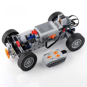 4WD 기술 RC 자동차 섀시 전기 브릭스 사륜 키트 IR 리모컨/M 서보 모터/AA 배터리 박스 레고 MOC용