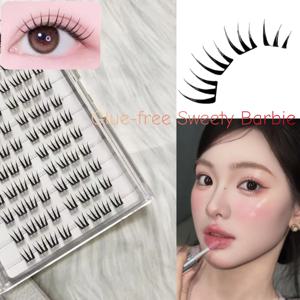WINKLURE 80 클러스터 노글루 페어리 인조 속눈썹 10-13mm 얇은 개별 속눈썹 자연스럽게 열 접착 연장 자연스러운 소프트