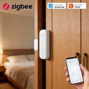 Tuya Zigbee 도어 센서 창 접촉 센서 스마트 홈 열림 폐쇄 감지기 알람 보안 보호 스마트 라이프 Z2M
