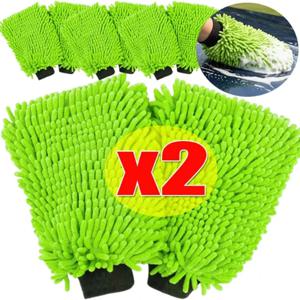 1/2PCS 마이크로화이버 자동차 세차 장갑 슈퍼 소프트 스크래치 프리 세차 미트 자동차 디테일링 청소 건조 유리창 폴리싱용