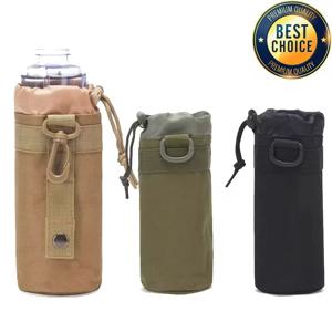 ​   전술용 MOLLE 물병 파우치, 1000D 나일론 하이드레이션 캐리어 조절 가능한 드로스트링 포함 사냥 하이킹 캠핑 사이클링용