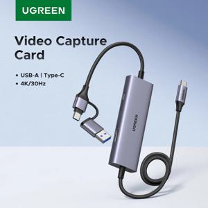 UGREEN 타입 C USB-C HDMI 비디오 캡처 카드 HDMI 제로 레이턴시 패스스루, 100W PD 충전, 4K@30Hz 녹화, 스트리밍