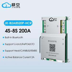 JK BMS 200A JIKONG BMS JK-B2A8S20P HEAT RS485 CAN 앱 BT BMS 8S 12V 24V 액티브 밸런스 2A bms lifepo4 리튬 이온 배터리 BMS